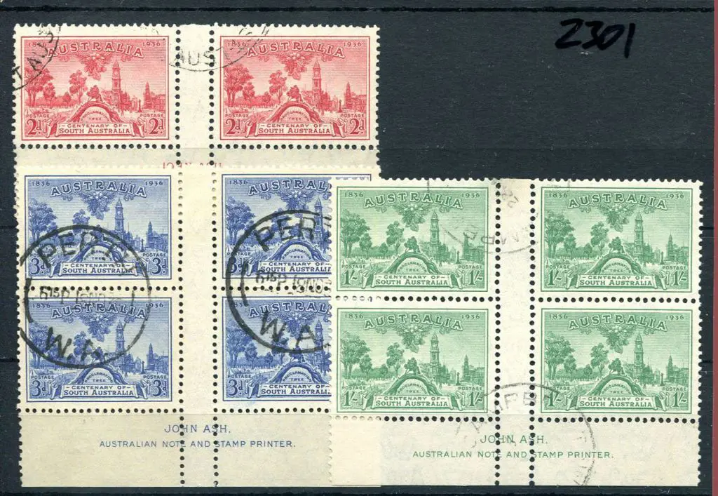 1936 SA Cent set of 3 in fine used John Ash ... Image 1++