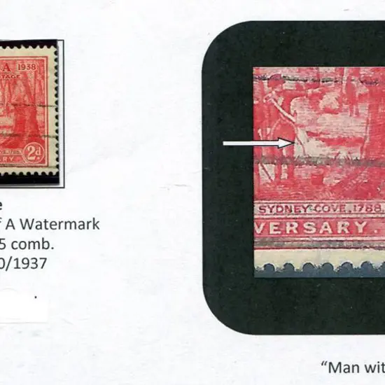 1937 2d NSW Sesqui with "Man with tail" variety. ...