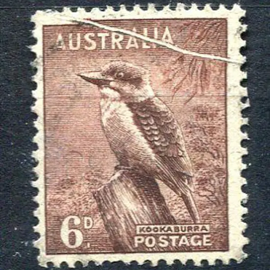 1937/49 6d kookaburra with clear pre-printing ...