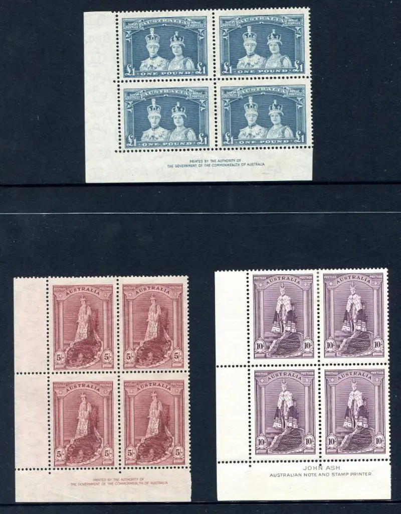 1937/49 5/-, 10/- & £1 Robes set in corner imprint ... Image 1++