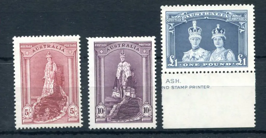 1937/49 Robes set of 3 on thick paper with £1 ... Image 1++