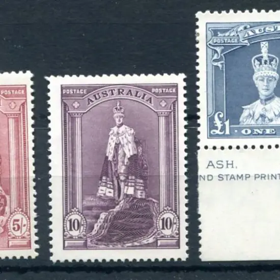1937/49 Robes set of 3 on thick paper with £1 ...