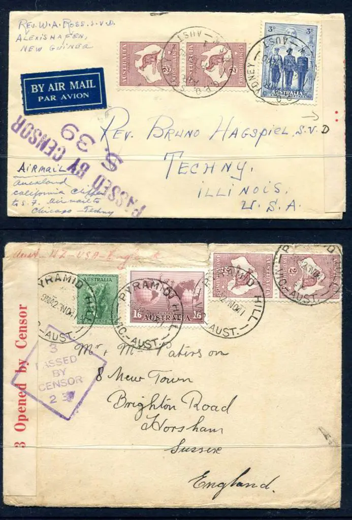 1940 (11th Sept) 2/- CofA kangaroo pair & 3d AIF ... Image 1++