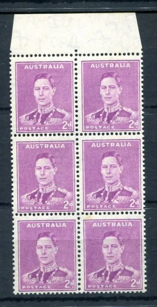 1941 2d bright purple KGVI with "medal flaw" in ... Image 1++