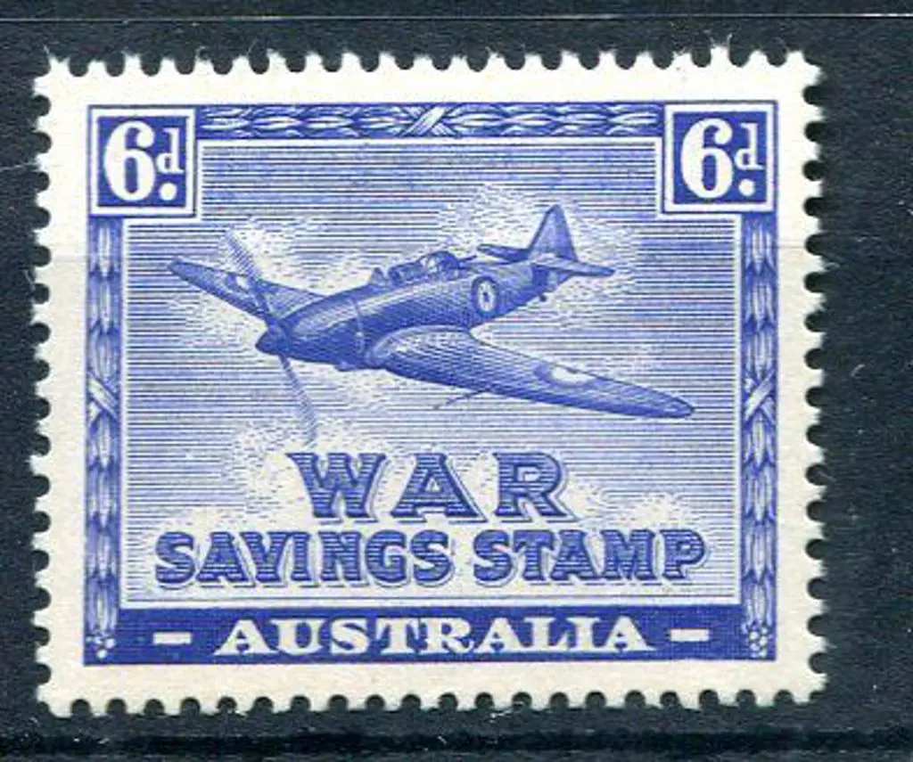 1942 6d Spitfire War Savings Stamp no wmk, perf. ... Image 1++