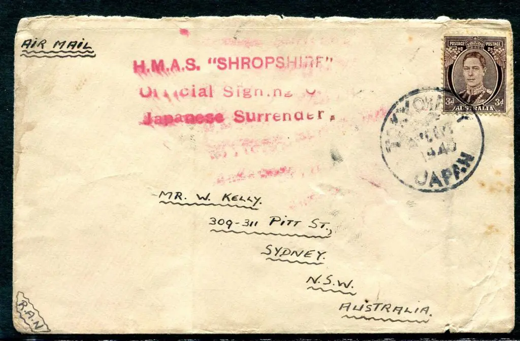 1945 (2nd Sept) Airmail cover to Sydney with 3d ... Image 1++