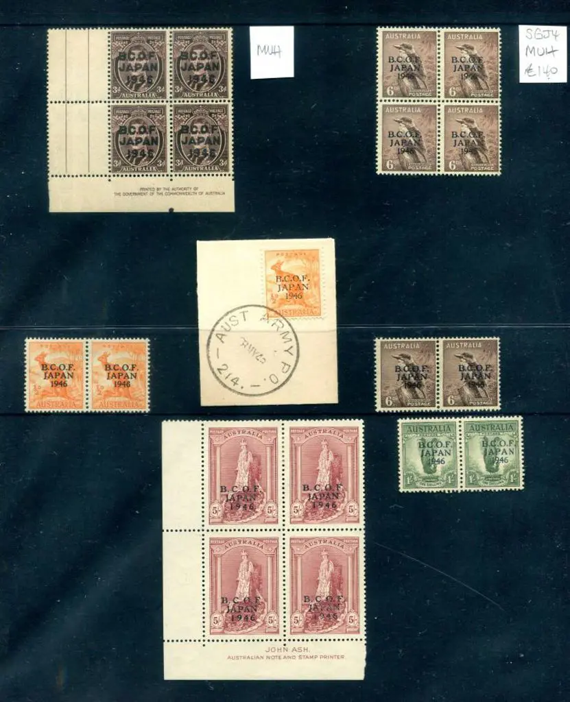 1946 BCOF ½d pair, 3d block with imprint, 6d pair ... Image 1++
