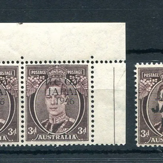 1946 BCOF 3d single plus type 2 ovpt in top margin ...