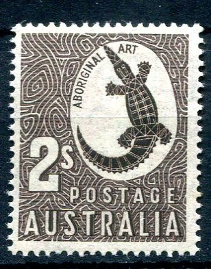 1948 2/- dark chocolate crocodile on thin paper. ... Image 1++