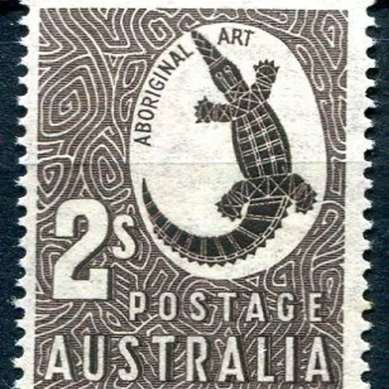 1948 2/- dark chocolate crocodile on thin paper. ...