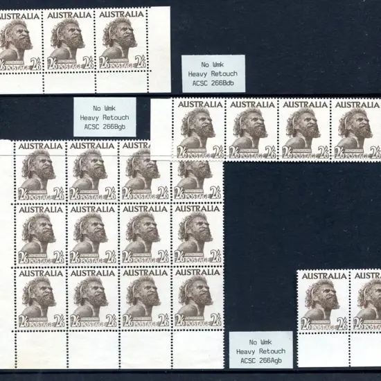1956 2/6d Aborigine no wmk with different ...