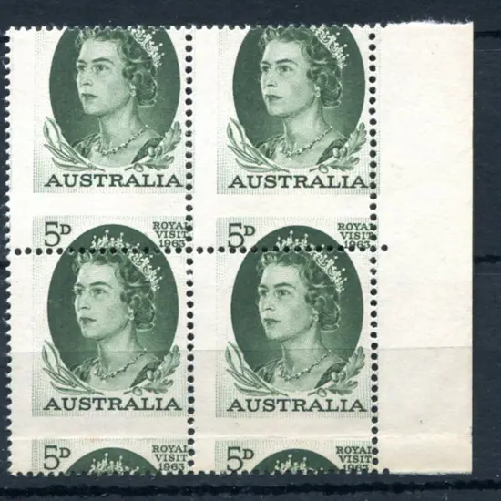 1963 5d Royal Visit right marginal block 4 of with ...