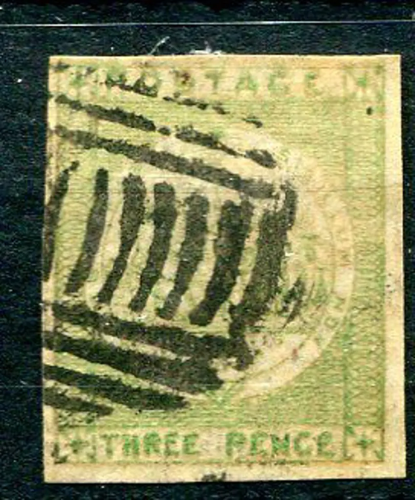 1850/51 3d yellow-green Sydney View on greyish ... Image 1++