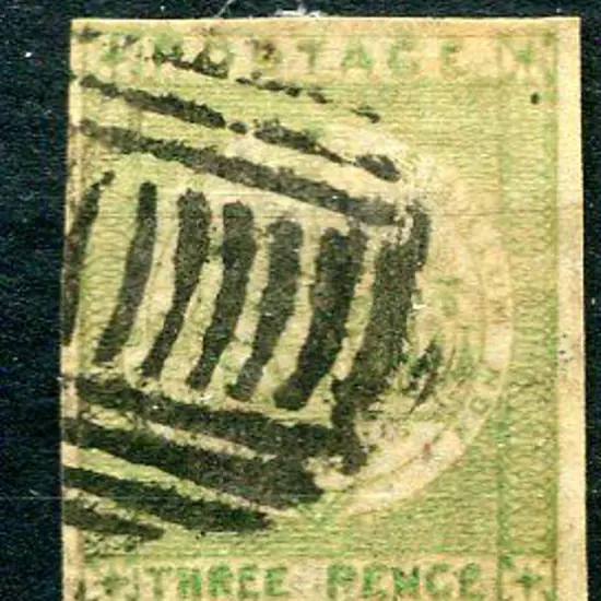 1850/51 3d yellow-green Sydney View on greyish ...