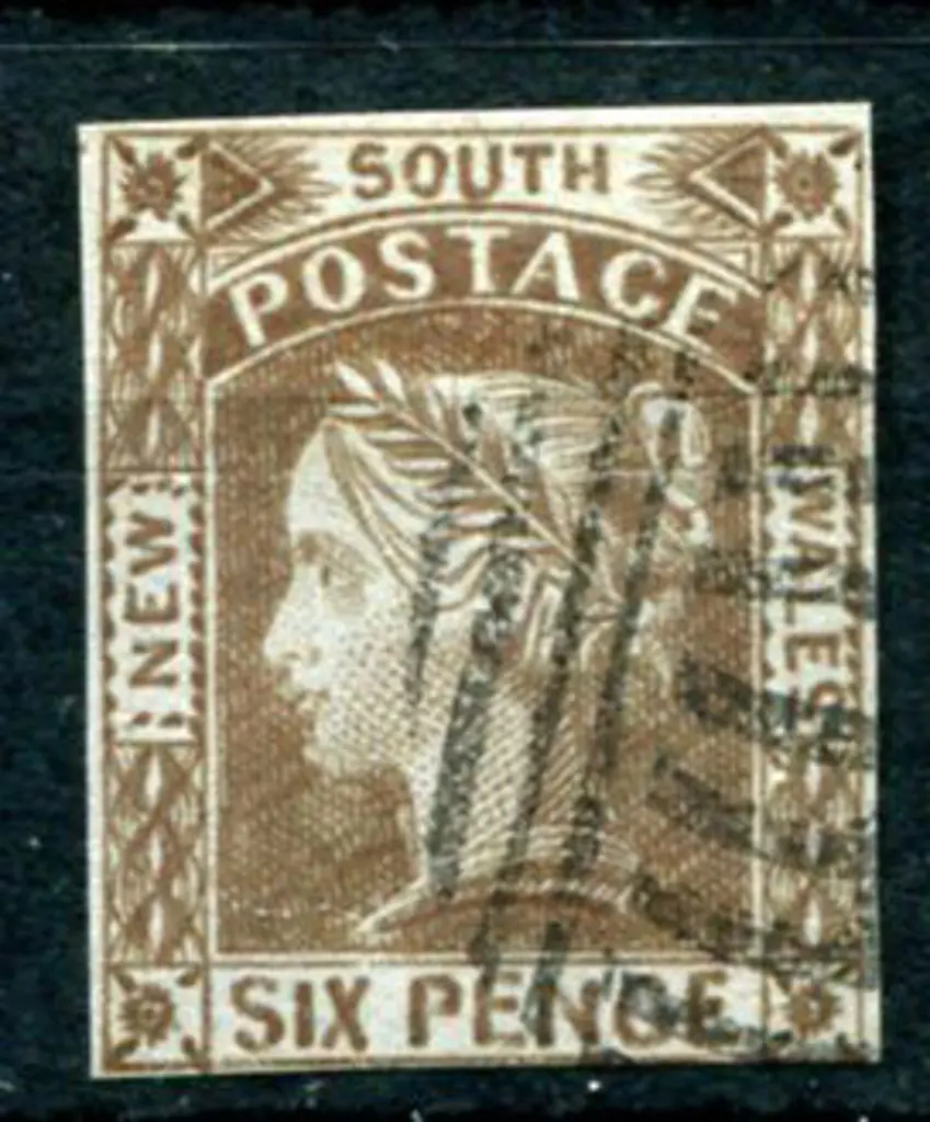 1852/53 6d brown Van Dyke on bluish paper with ... Image 1++