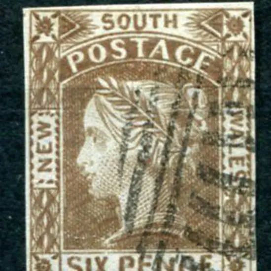 1852/53 6d brown Van Dyke on bluish paper with ...