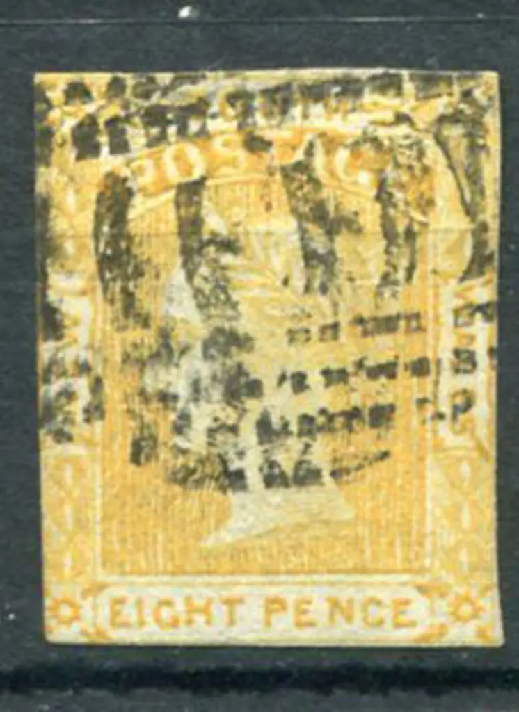 1853 8d yellow laureate on bluish paper with very ... Image 1++