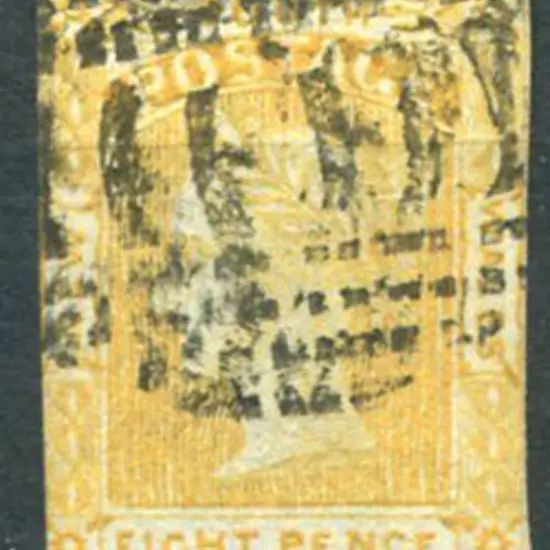 1853 8d yellow laureate on bluish paper with very ...