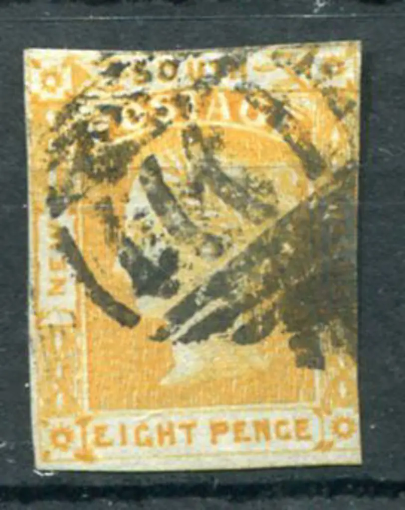 1853 8d orange-yellow laureate on bluish paper ... Image 1++