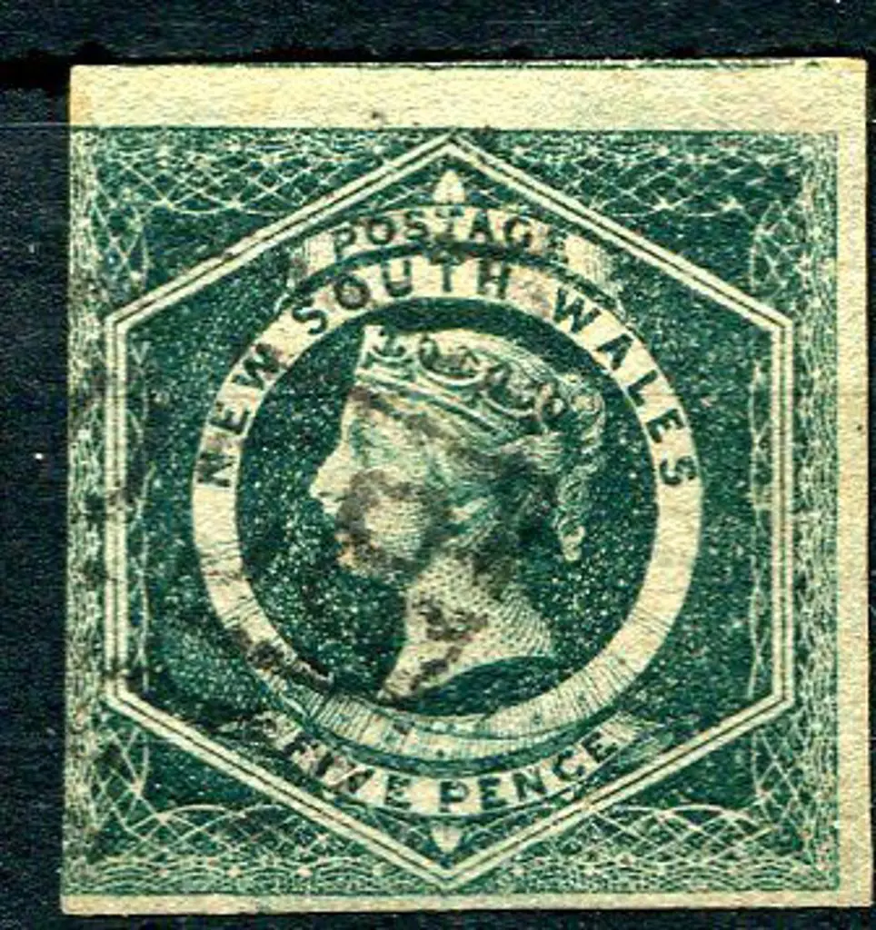 1854/59 5d dull green laureate, wmk double lined ... Image 1++