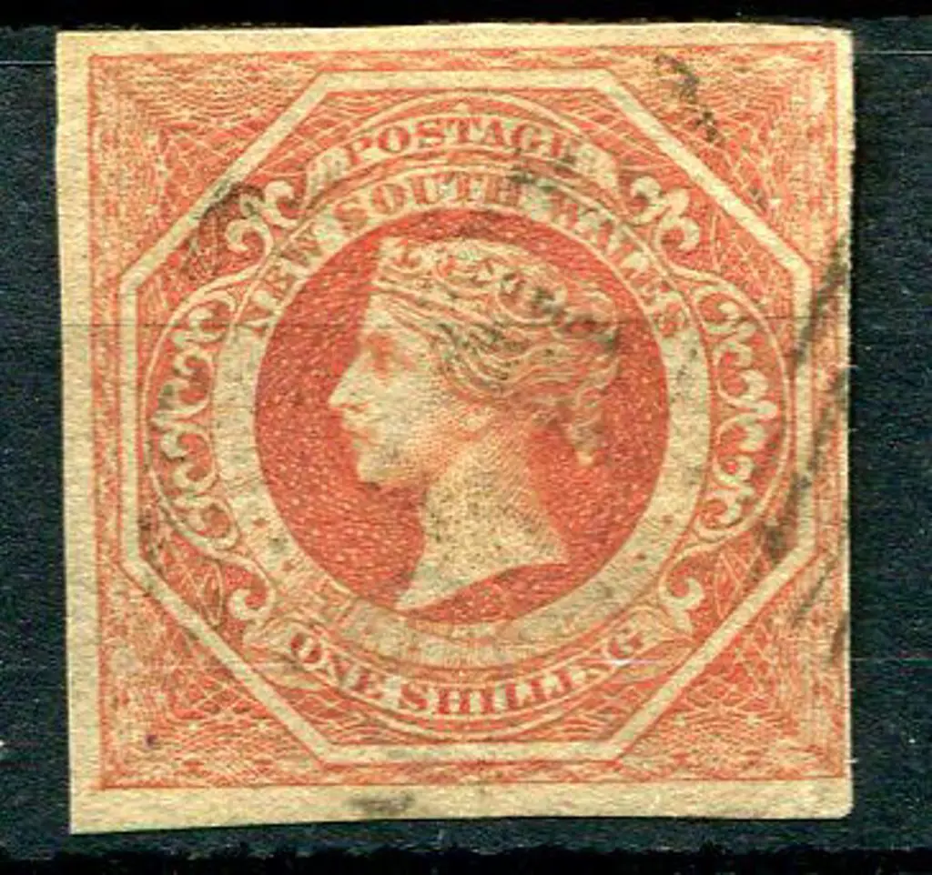 1854/59 1/- rosey-vermilion, wmk error "8" with ... Image 1++