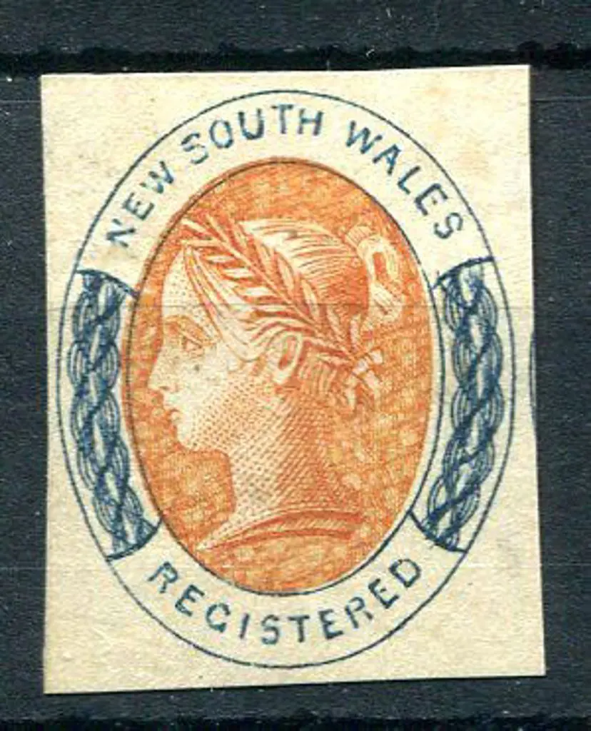 1856/59 (6d) "REGISTERED" salmon & indigo imperf ... Image 1++