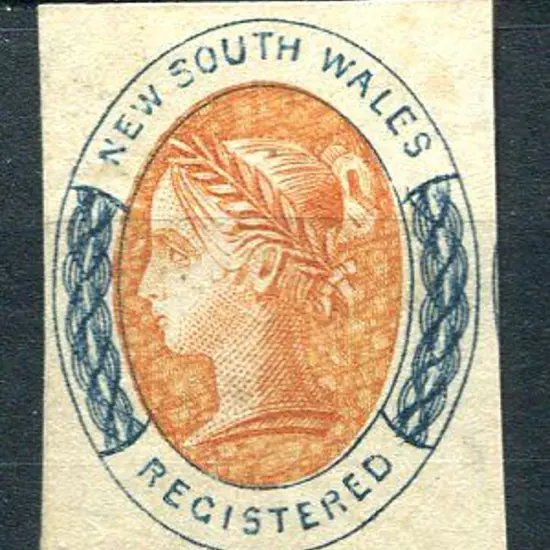 1856/59 (6d) "REGISTERED" salmon & indigo imperf ...