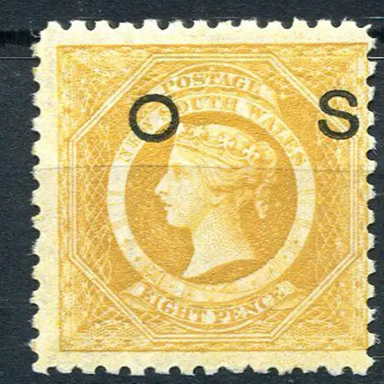 1879/85 8d yellow, perf 10 ovptd "OS". MUH, ...