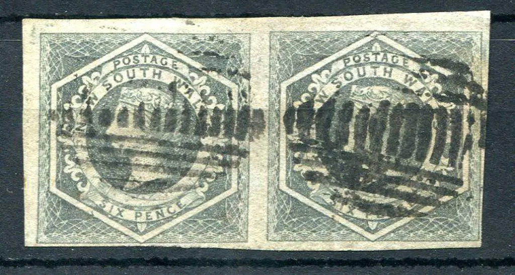 1892 6d bluish-grey imperf pair with close to ... Image 1++