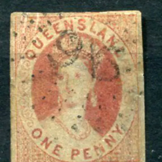 1860 1d carmine-rose. Good used with clear ...