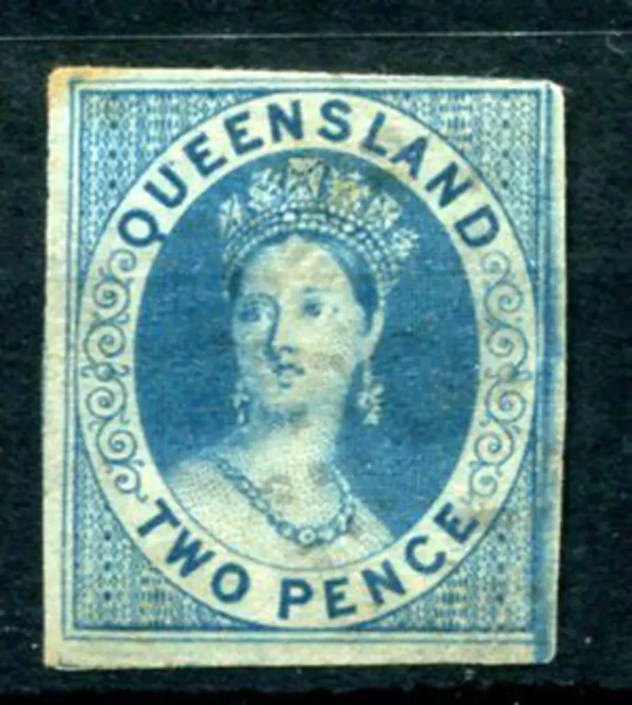 1860 2d blue imperf QV. Lightly used with ... Image 1++