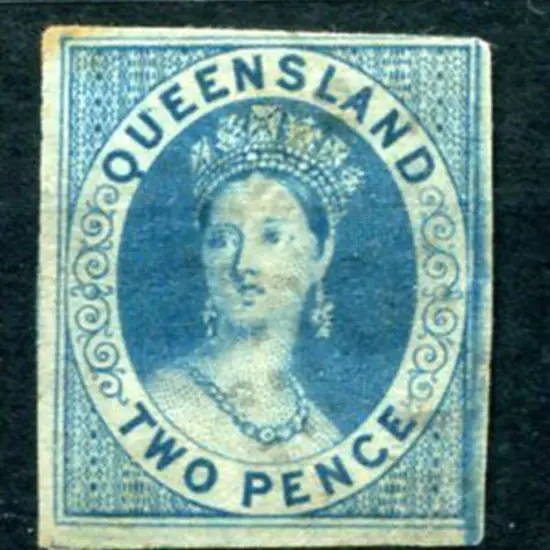 1860 2d blue imperf QV. Lightly used with ...