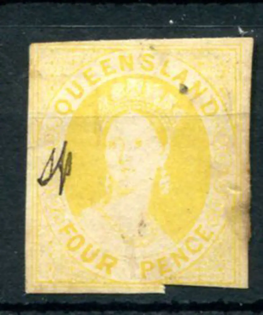 1868/75 4d yellow imperforate proof on unwmkd ... Image 1++