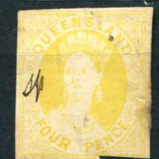 1868/75 4d yellow imperforate proof on unwmkd ...