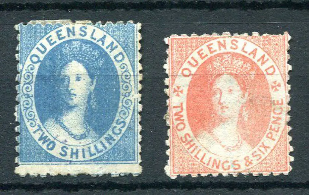 1880 2/- blue & 2/6d dull scarlet litho, the ... Image 1++