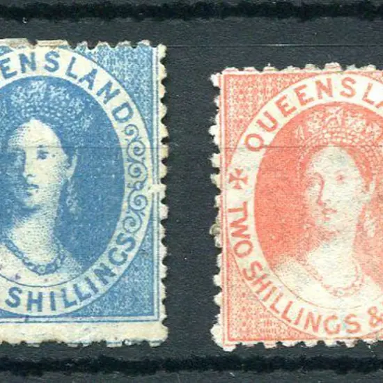 1880 2/- blue & 2/6d dull scarlet litho, the ...