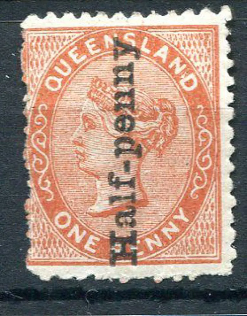 1880 "Half-penny" vertical surcharge on 2d ... Image 1++