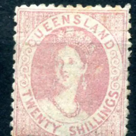 1880 20/- rose litho. Horiz ironed out crease ...