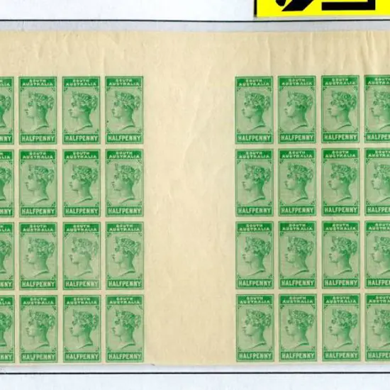1883 ½d green "bantam" imperf proof pane of 64 ...