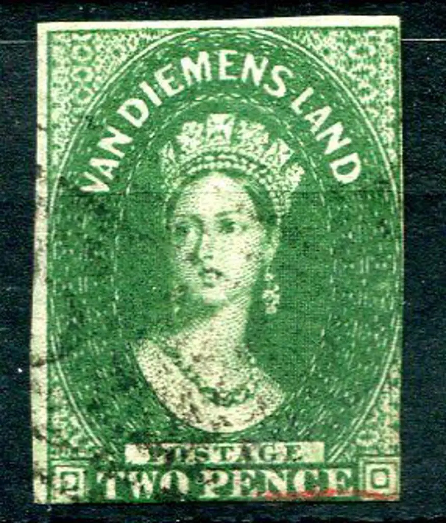 1855 2d deep green imperf with close to touching. ... Image 1++