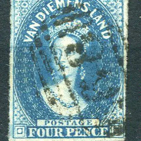 1855 4d blue with 4 clear close margins. Fine used ...