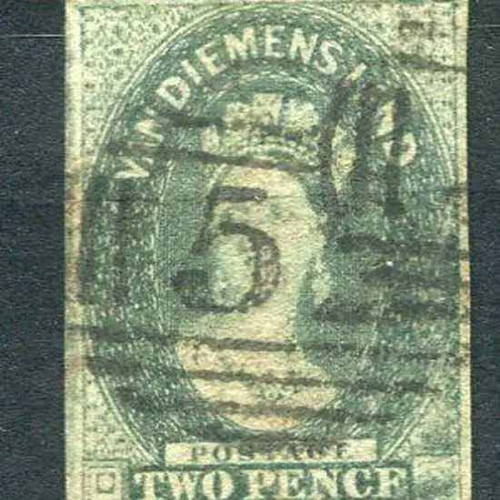 1860 2d slate-green with clear even margins. Fine ...