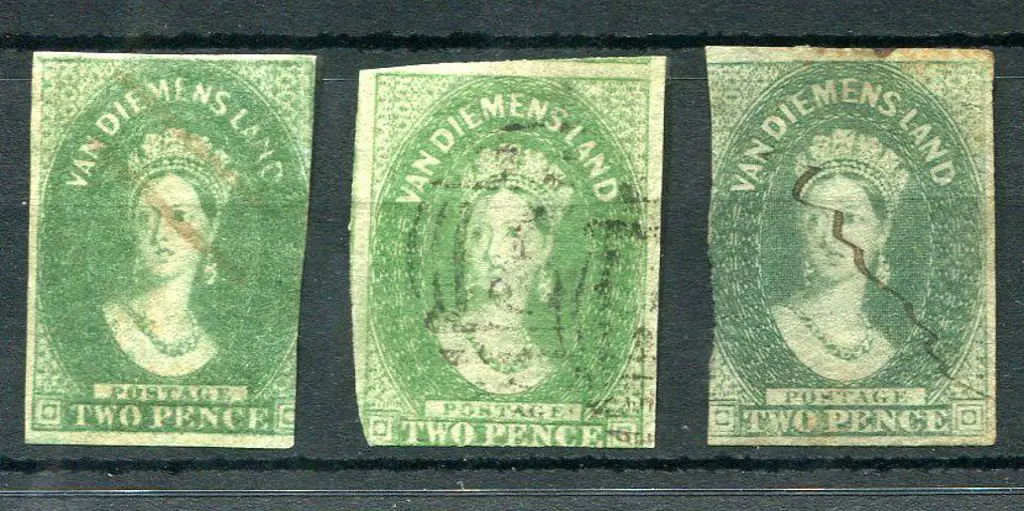 1857/67 2d in the 3 shades with 2d green, 3 ... Image 1++