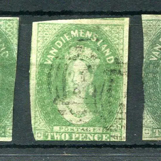 1857/67 2d in the 3 shades with 2d green, 3 ...