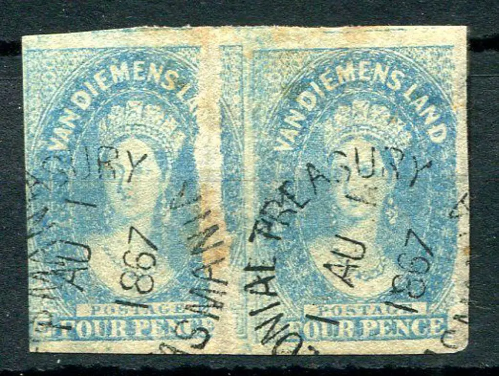 1857/67 4d pale blue horizontal pair with ... Image 1++
