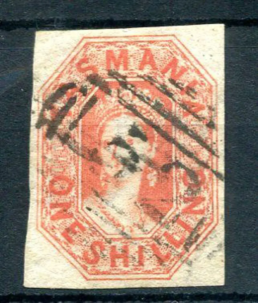 1858 1/- vermilion imperf with 4 good clear ... Image 1++