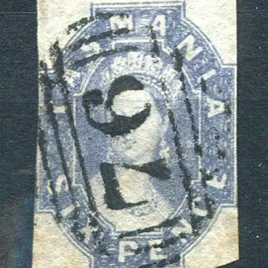 1865 6d slate-violet with large top margin & ...