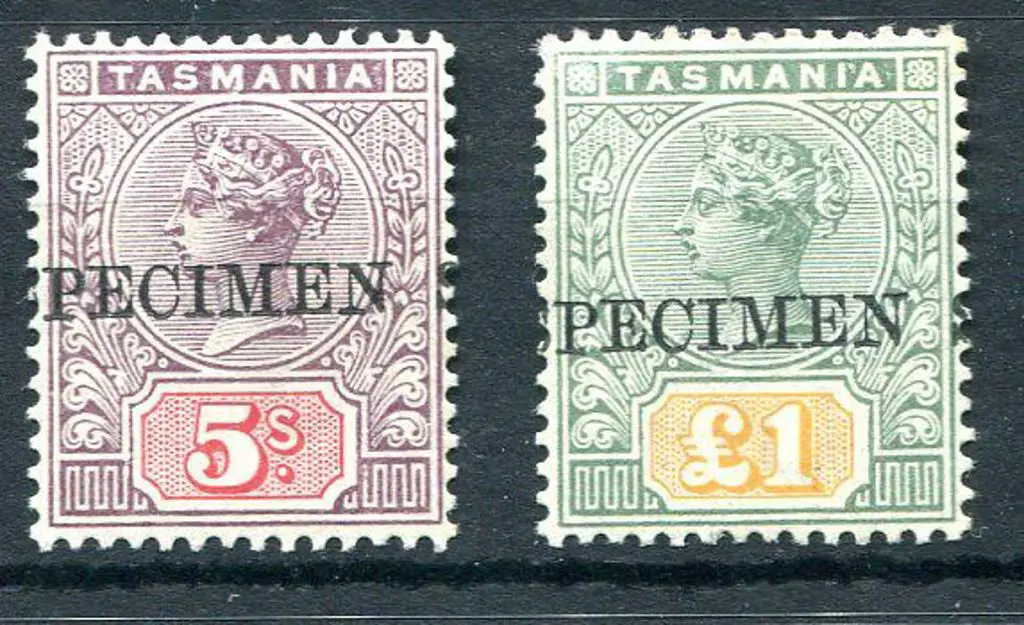 1892/99 5/- & £1 QV ovptd "SPECIMEN". Both MLH & ... Image 1++