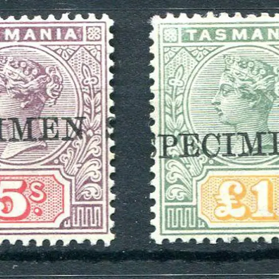 1892/99 5/- & £1 QV ovptd "SPECIMEN". Both MLH & ...