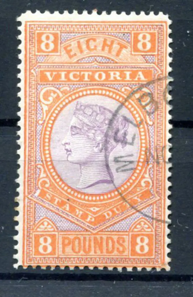 1886/96 £8 mauve & brown orange. Melbourne CTO. SG ... Image 1++